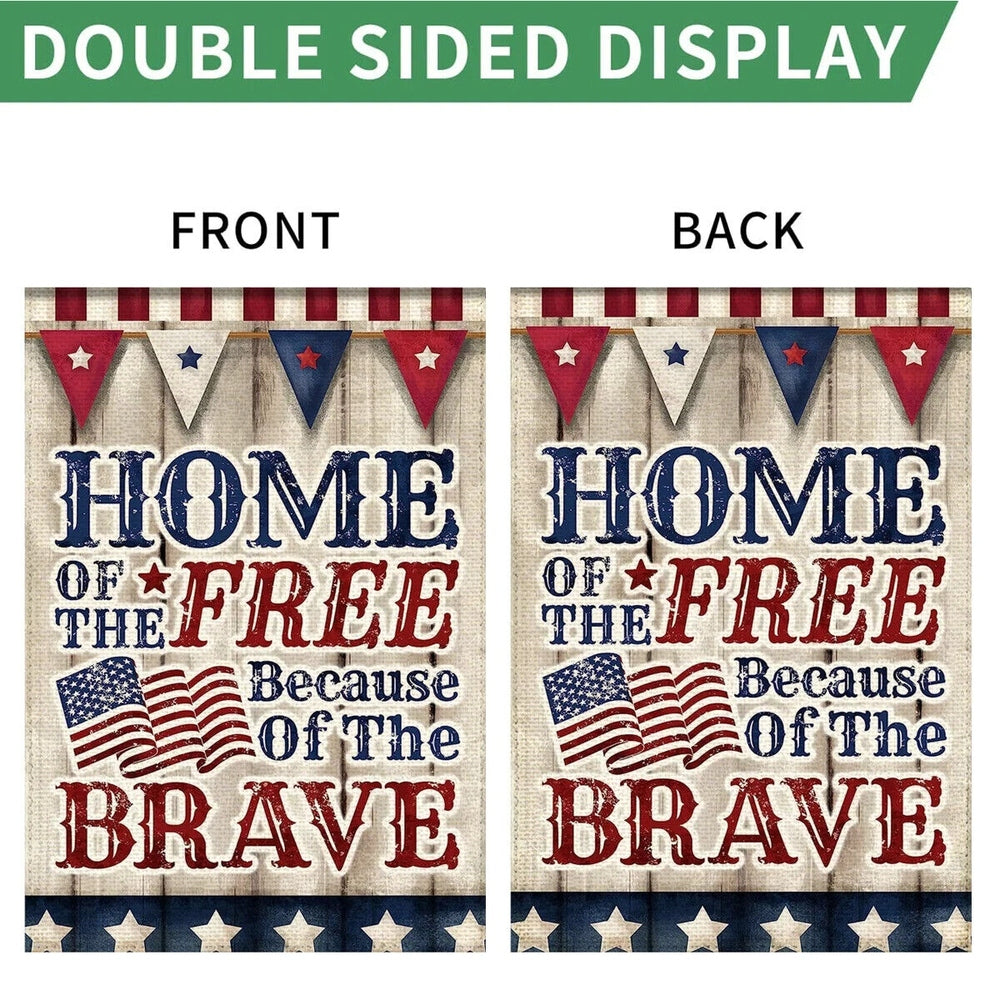 Home Of The Free Because Of The Brave Garden Flag Double Sided 12" x 18" NEW! Home & Garden:Yard, Garden & Outdoor Living:Décor:Flags Style Your Walls